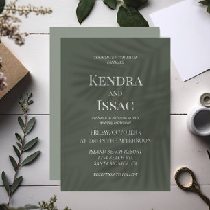 Modern Greenhouse Botanical Garden Green Wedding Invitation
