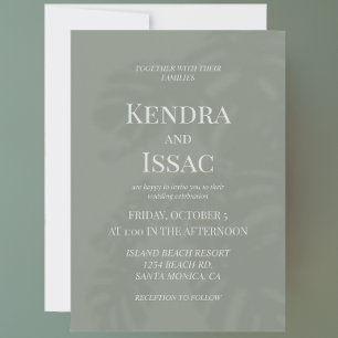 Modern Greenhouse Monstera Green Wedding Invitation