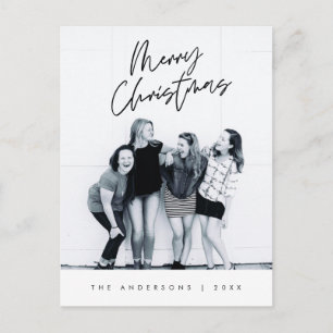 Modern Greeting,  Merry Christmas Family Photo Pos Postcard