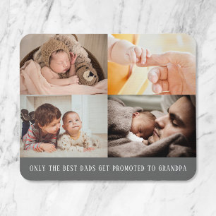 Modern Grey 4 Photo Collage for Grandpa Mouse Mat