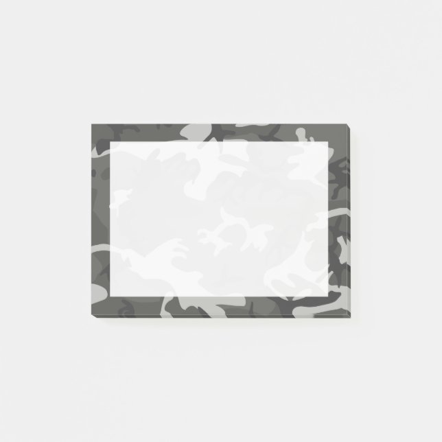 Modern Grey Abstract Camo Camouflage Post-it Notes (Front)