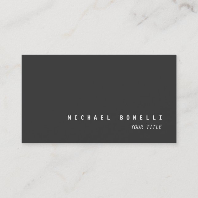 Modern Grey Aesthetic Professional Business Card (Front)
