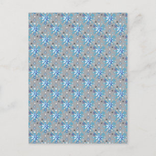Modern grey and blue Holiday Snowflakes pattern Postcard