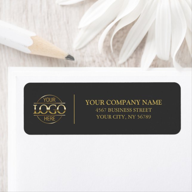 Modern Grey and Gold Business Logo Return Address (Insitu)