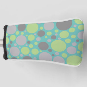 Modern Grey and Green Bubbles Golf Head Cover