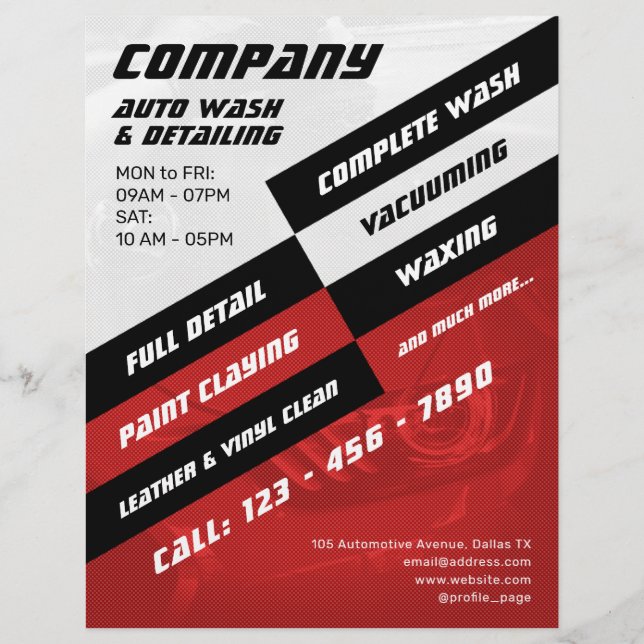Modern grey and red automotive  flyer (Front)