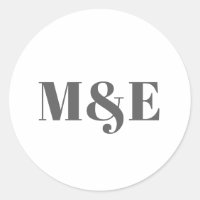 Modern Grey and White Bold Monogram Wedding