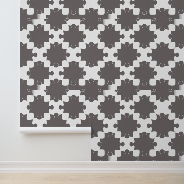 Modern Grey and White Jigsaw Puzzle Wallpaper (Application)