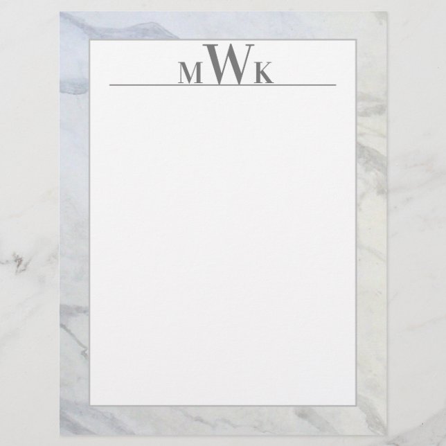 Modern Grey and White Marble Letterhead (Front)