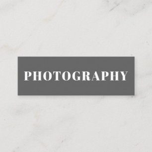 Modern Grey and White Minimalist Photography Mini Business Card