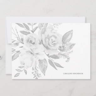 Modern Grey and White Monochromatic  Personalised Card