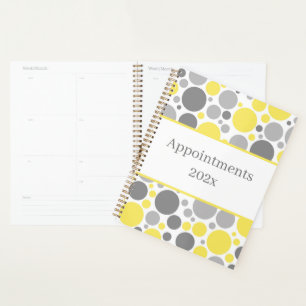 Modern Grey and Yellow Bubbles Appointments Planner