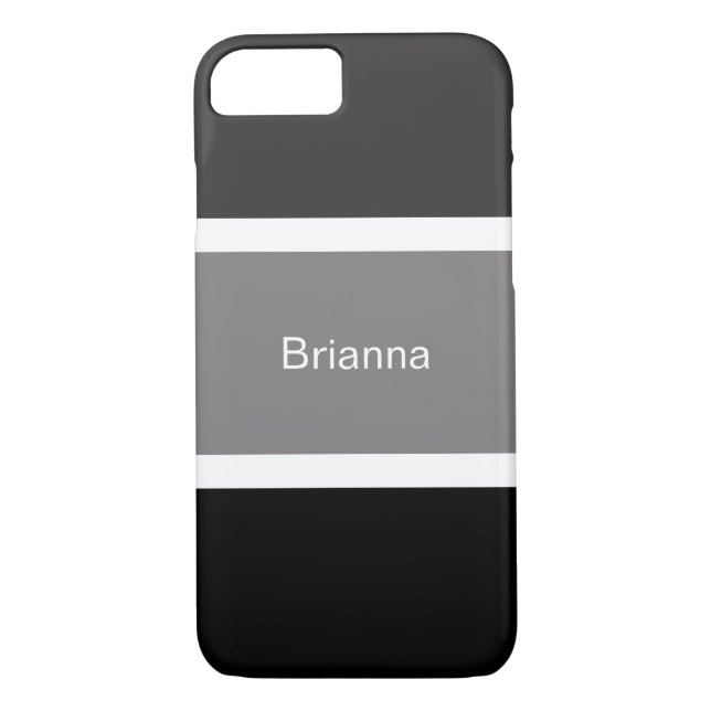 Modern Grey Black And White Stripes Case-Mate iPhone Case (Back)