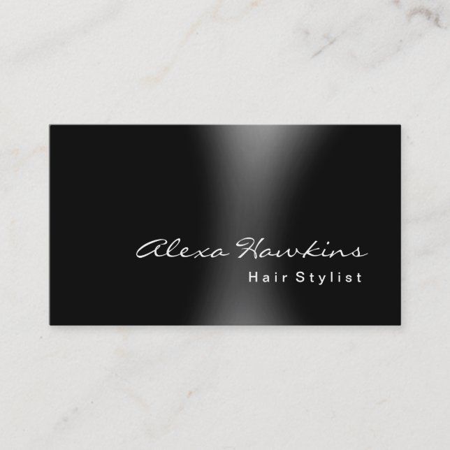 Modern Grey Black Hair Stylist Makeup Artist Business Card (Front)