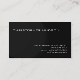 Modern Grey Black Simple Plain Business Card