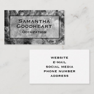 Modern grey black white granite marble stone  business card