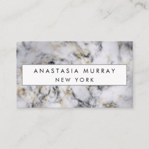 Modern Grey Black & White Marble Minimalist Luxury Business Card