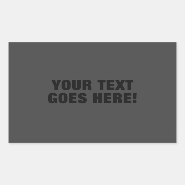 Modern Grey Bold Minimalist Professional Your Text Rectangular Sticker (Front)