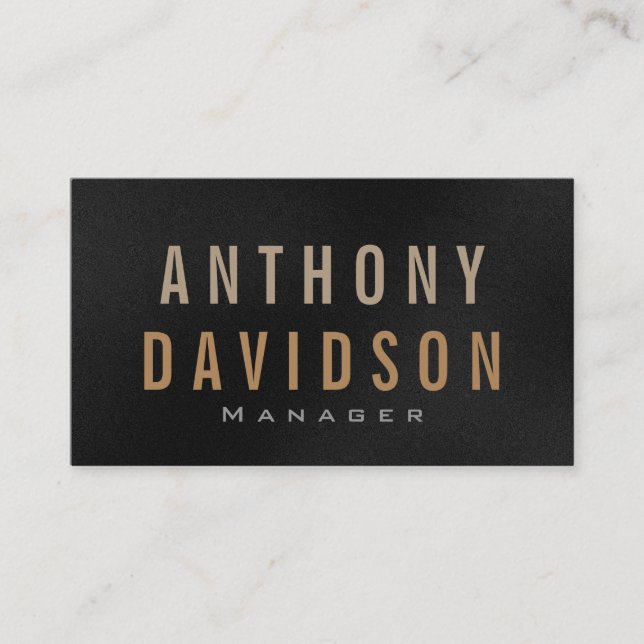 Modern Grey Bold Text Letters Business Card (Front)
