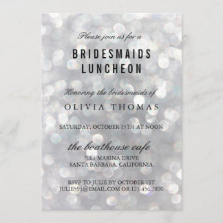 Modern Grey Bridesmaids Luncheon Invitations Card