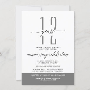 Modern Grey Business Anniversary Party Celebration Invitation