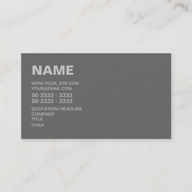 Modern Grey Business Card (Front)