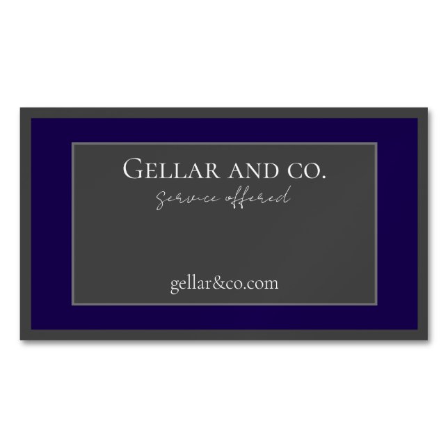 Modern Grey Business Card Magnet (Front)