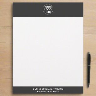 Modern Grey Business Logo Professional Corporate Custom Letterhead