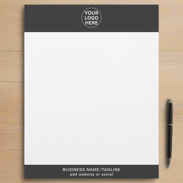 Modern Grey Business Logo Professional Corporate  Custom Letterhead (Creator Uploaded)