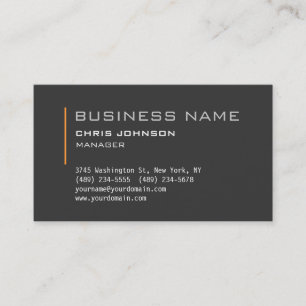 Modern Grey Charming Manager Business Card