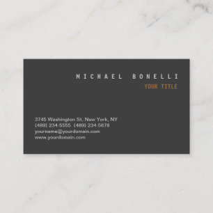 Modern Grey Chic Professional Business Card