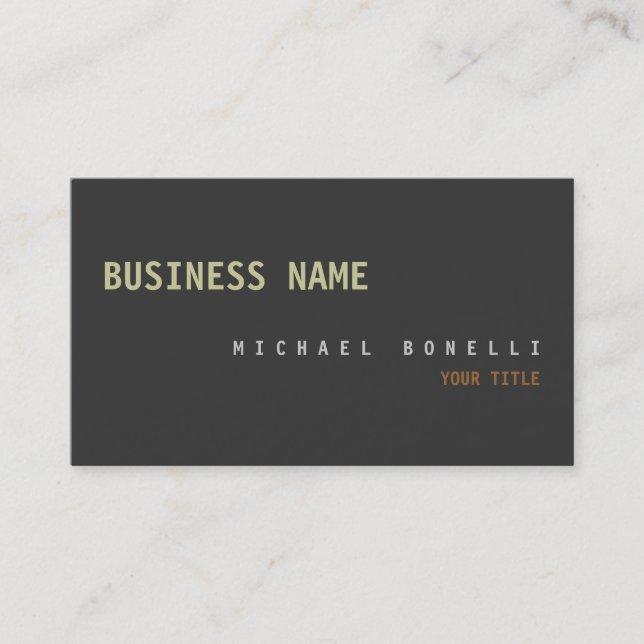 Modern Grey Chic Professional Business Card (Front)