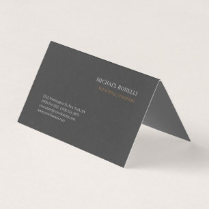Modern Grey Chic Professional Custom Serif Font Business Card