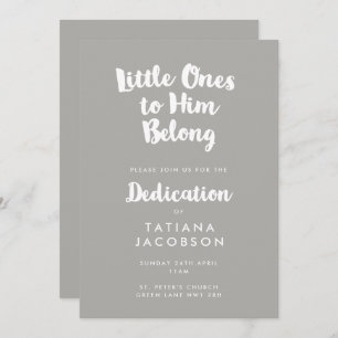 Modern Grey Christian Dedication Invitation