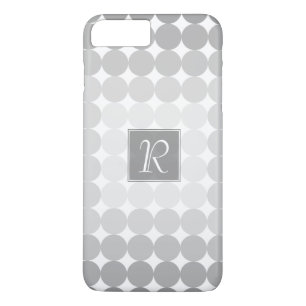 Modern Grey Circles Monogram iPhone 8 Plus/7 Plus Case
