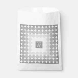 Modern Grey Circles Monogram Favour Bags
