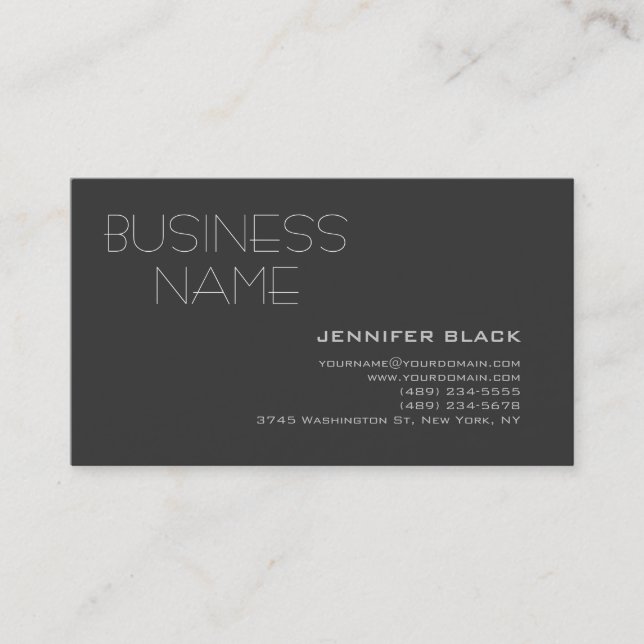 Modern Grey Consultant Business Card (Front)