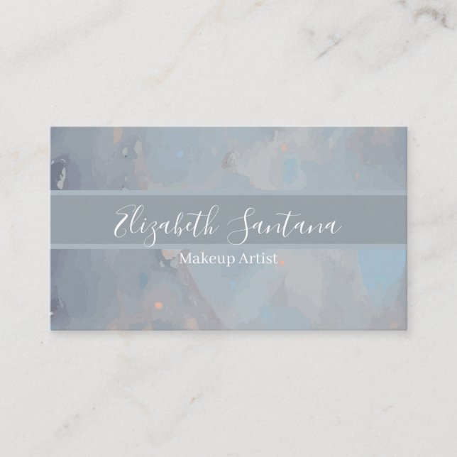 Modern Grey Crystal & Orange Accent Business Card (Front)