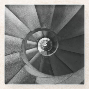 Modern Grey Curve Staircase Glass Coaster