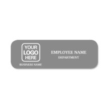 Modern Grey Custom Business Name Tag