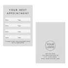Modern grey custom logo vertical appointment card