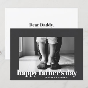 Modern Grey Custom Photo   Happy Father's Day Invitation