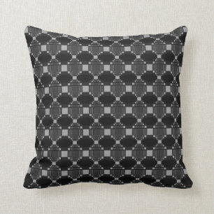Modern Grey Diamond And Squares Pattern Cushion