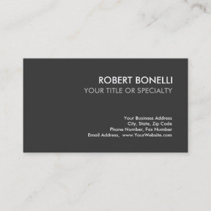 Modern Grey Elegant Plain Standard Business Card