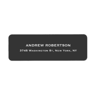 Modern Grey Elegant Return Address Label