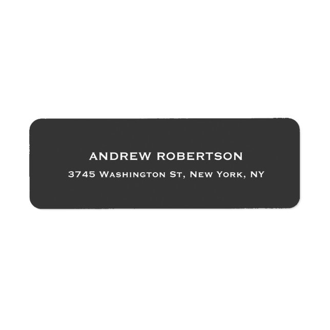 Modern Grey Elegant Return Address Label (Front)