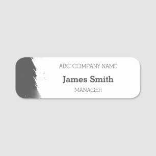 Modern Grey Employee Name Tag