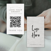 Modern Grey Fabric Logo QR Code Leave a Review