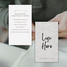 Modern Grey Fabric Logo Washing Instructions