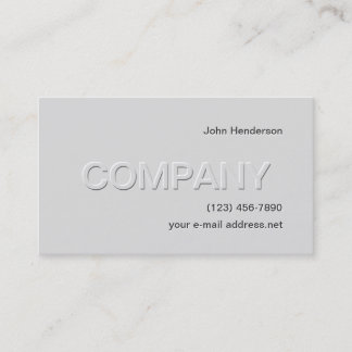 Modern Grey Faux Embossed Business Card